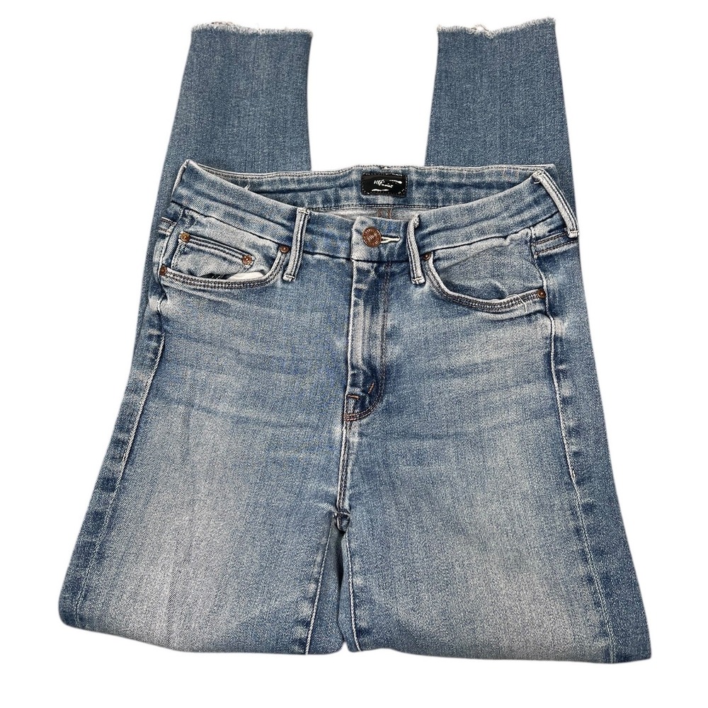MOTHER The Looker Ankle Fray Satisfaction Guaranteed Jeans Women 25 Blue Denim